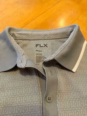 FLX Men's Light Gray Polo with Subtle Texture